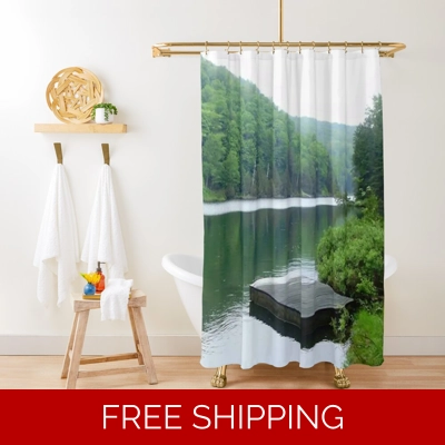 Le Studio Shower Curtain Lake Perry Green
